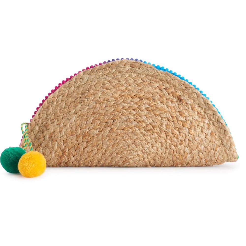 Taco Shaped Clutch w/ Rainbow Trim